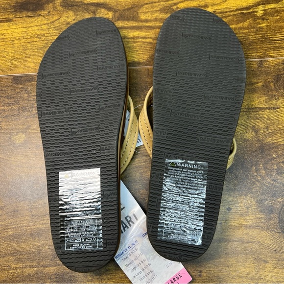 New Rainbow Sandals Single Layer Leather Sandal Narrow Strap Size Large 7.5-8.5 - Picture 6 of 6